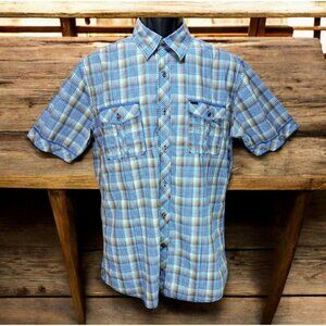 7 Diamonds Mens Short Sleeve Western Shirt Medium